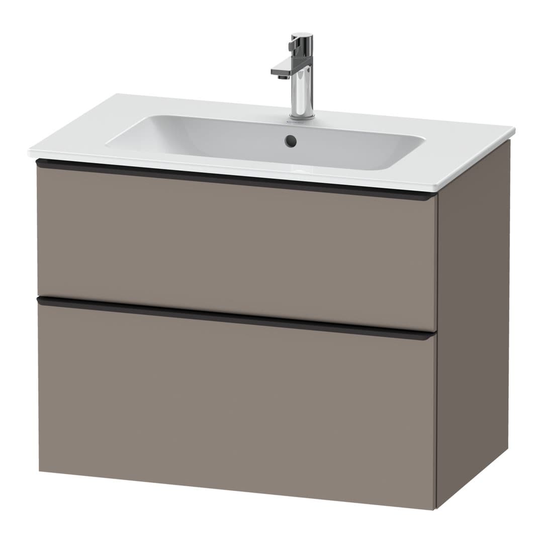 Duravit D-Neo – Έπιπλο Νιπτήρα – 810 mm, 2 συρτάρια, νιπτήρας κέντρο, Diamond black Matt – Basalte Matt, Decor (DE43620BD430000)