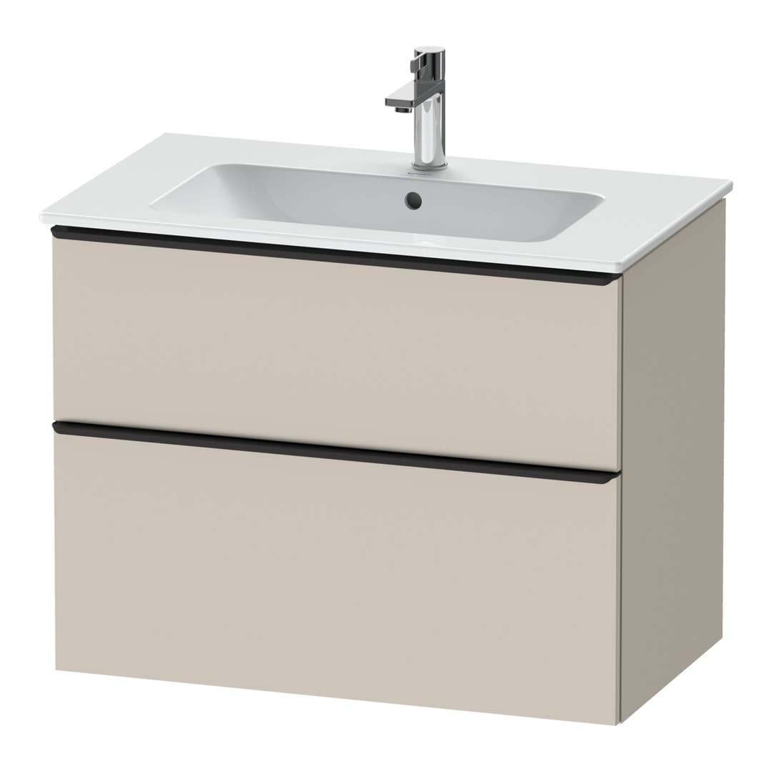 Duravit D-Neo – Έπιπλο Νιπτήρα – 810 mm, 2 συρτάρια, νιπτήρας κέντρο, Diamond black Matt – Taupe Matt, Decor (DE43620BD910000)