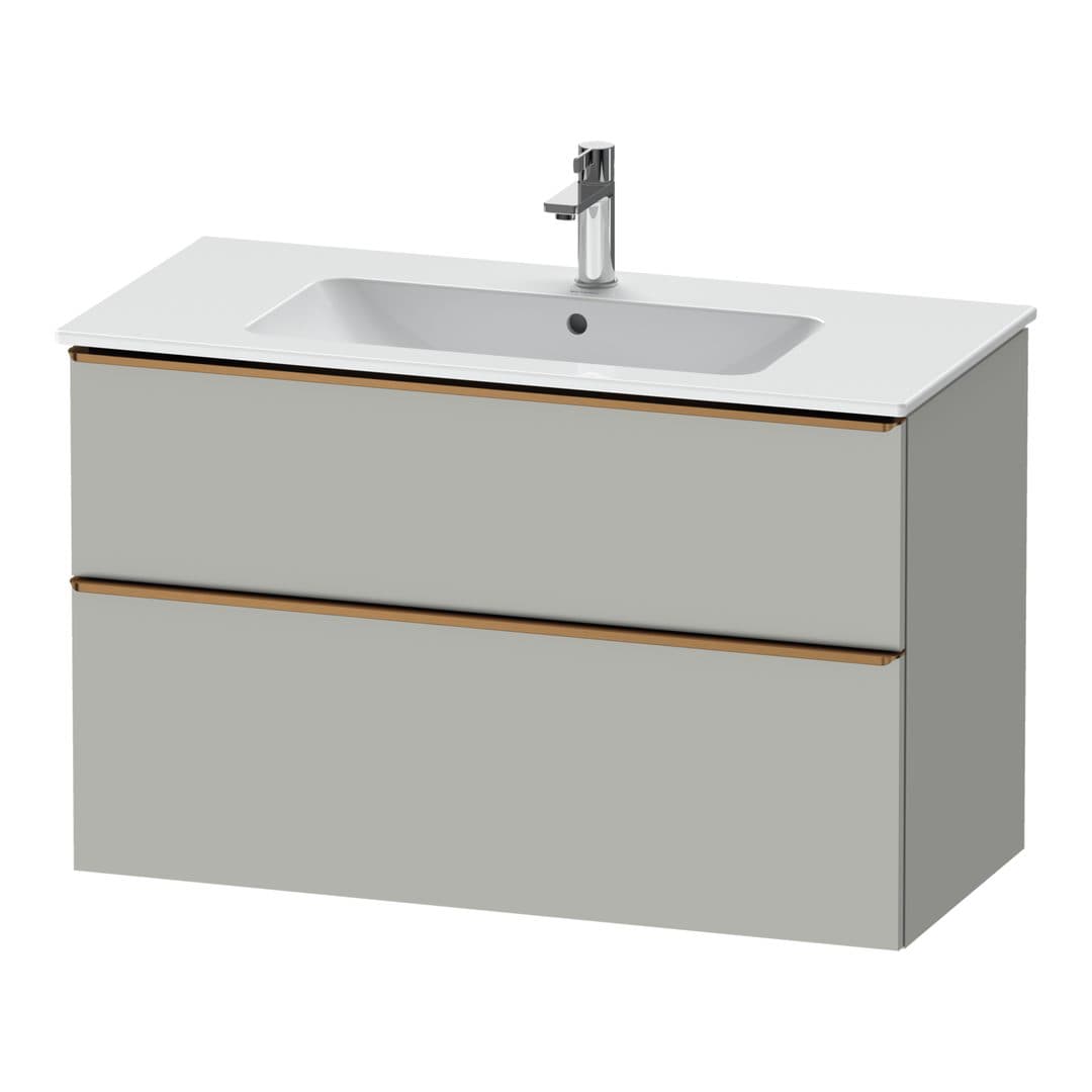 Duravit D-Neo – Έπιπλο Νιπτήρα – 1010 mm, 2 συρτάρια, νιπτήρας κέντρο, Bronze Brushed – Concrete grey Matt, Decor (DE4363004070000)