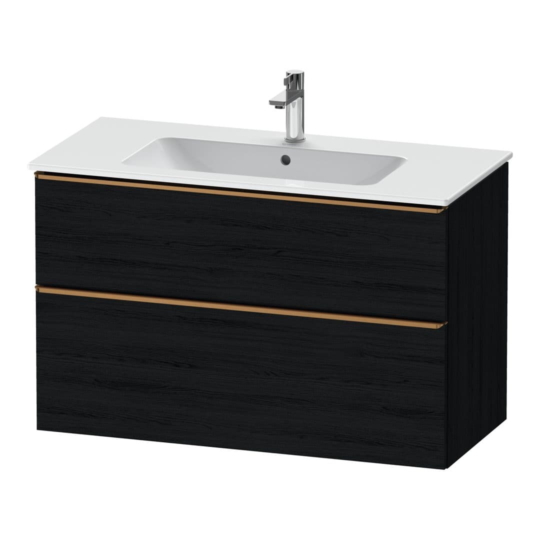 Duravit D-Neo – Έπιπλο Νιπτήρα – 1010 mm, 2 συρτάρια, νιπτήρας κέντρο, Bronze Brushed – Black oak Matt, Decor (DE4363004160000)