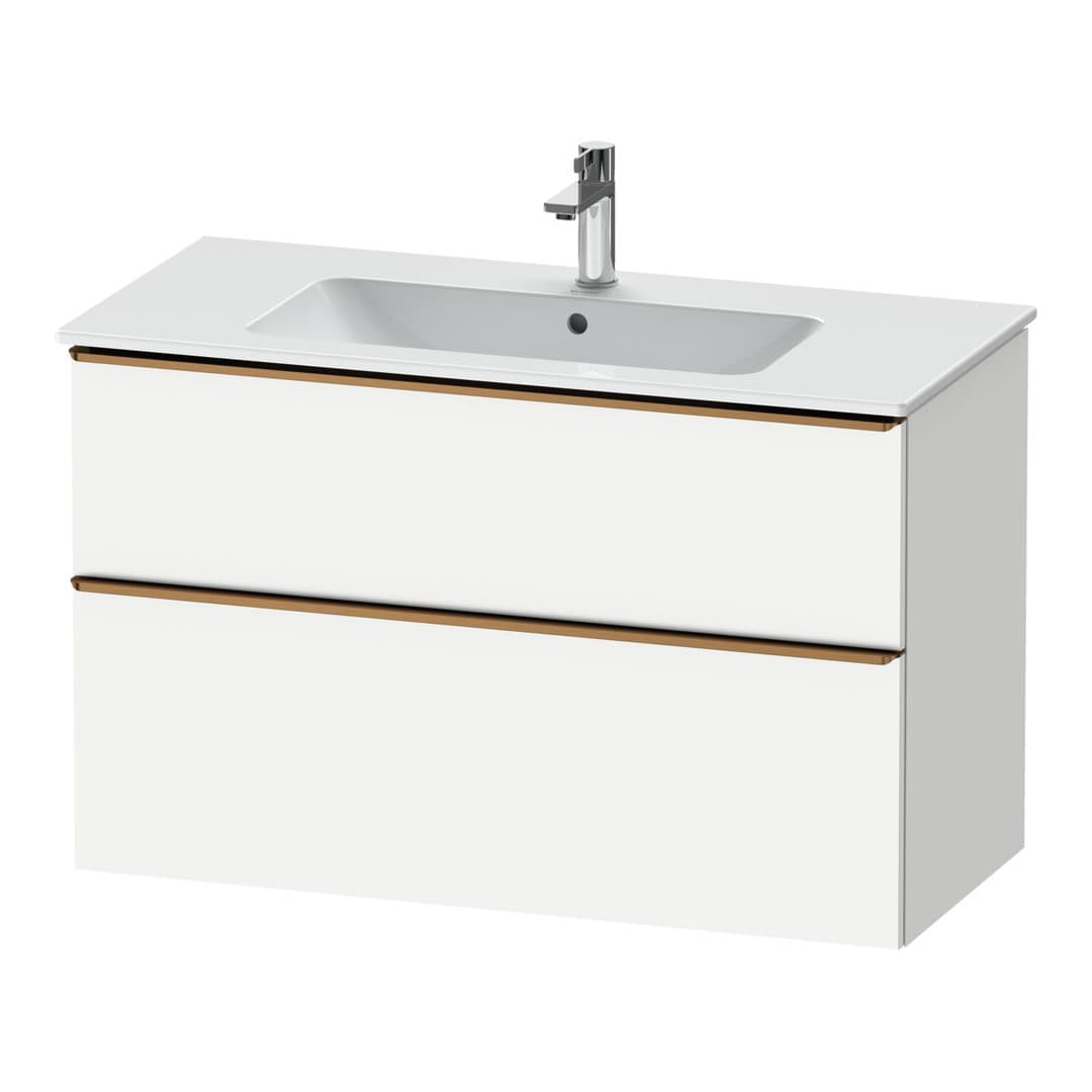 Duravit D-Neo – Έπιπλο Νιπτήρα – 1010 mm, 2 συρτάρια, νιπτήρας κέντρο, Bronze Brushed – White Matt, Decor (DE4363004180000)