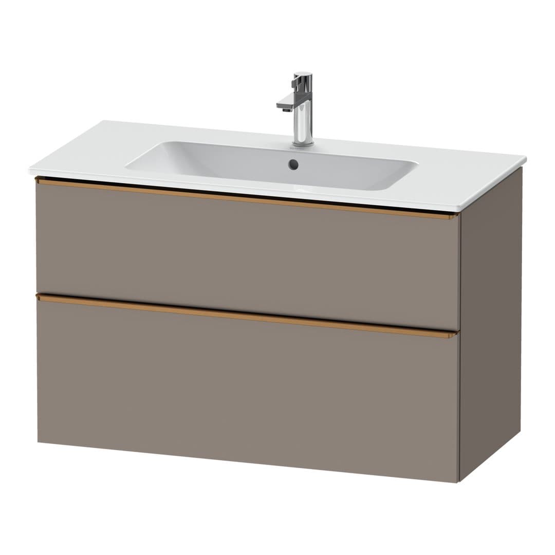 Duravit D-Neo – Έπιπλο Νιπτήρα – 1010 mm, 2 συρτάρια, νιπτήρας κέντρο, Bronze Brushed – Basalte Matt, Decor (DE4363004430000)
