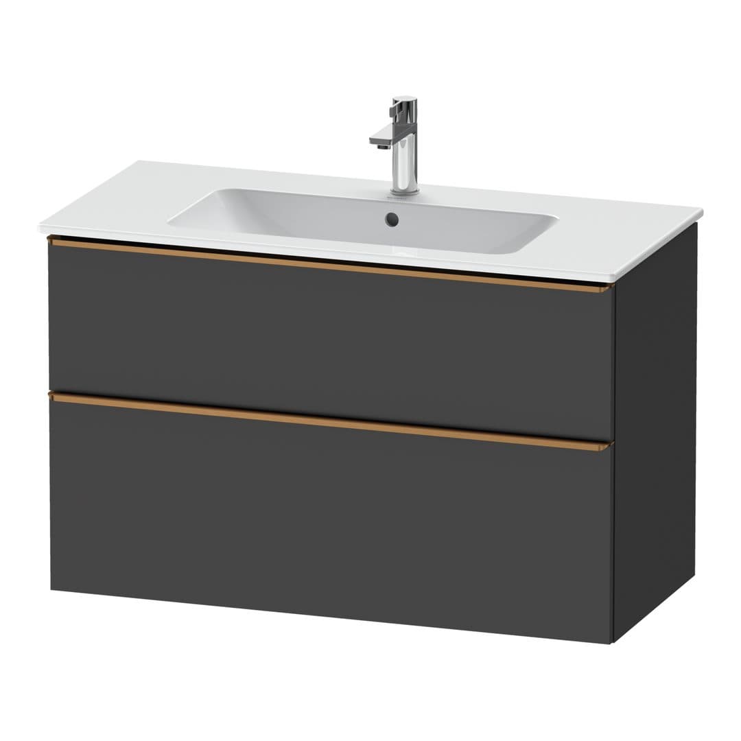 Duravit D-Neo – Έπιπλο Νιπτήρα – 1010 mm, 2 συρτάρια, νιπτήρας κέντρο, Bronze Brushed – Graphite Matt, Decor (DE4363004490000)