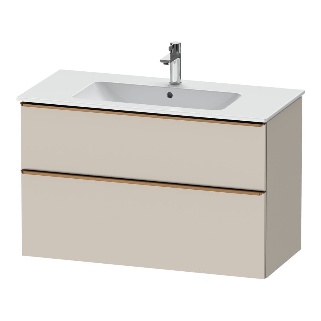 Duravit D-Neo – Έπιπλο Νιπτήρα – 1010 mm, 2 συρτάρια, νιπτήρας κέντρο, Bronze Brushed – Taupe Matt, Decor (DE4363004910000)