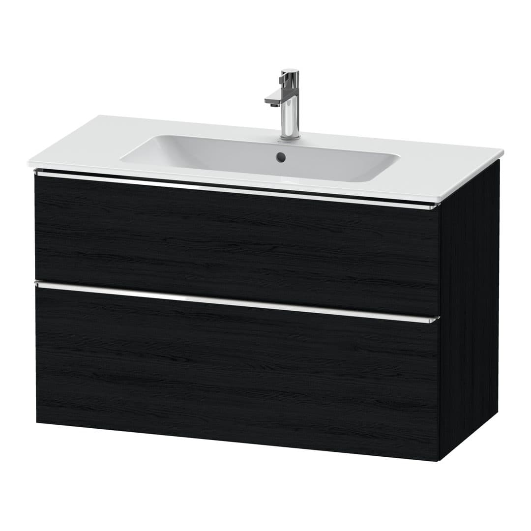 Duravit D-Neo – Έπιπλο Νιπτήρα – 1010 mm, 2 συρτάρια, νιπτήρας κέντρο, Chrome High Gloss – Black oak Matt, Decor (DE4363010160000)
