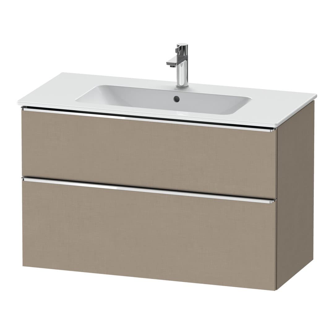 Duravit D-Neo – Έπιπλο Νιπτήρα – 1010 mm, 2 συρτάρια, νιπτήρας κέντρο, Chrome High Gloss – Linen Matt, Decor (DE4363010750000)