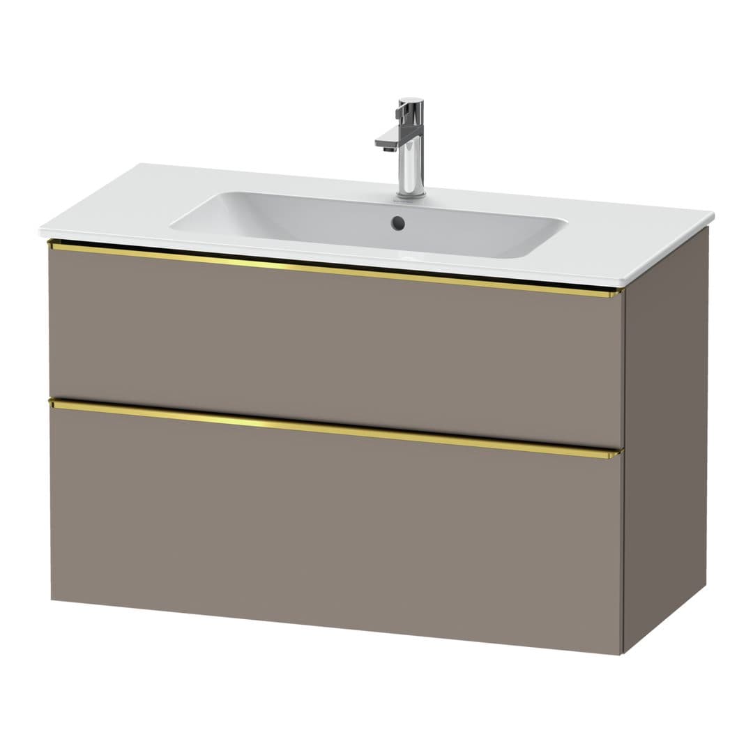 Duravit D-Neo – Έπιπλο Νιπτήρα – 1010 mm, 2 συρτάρια, νιπτήρας κέντρο, Gold Polished – Basalte Matt, Decor (DE4363034430000)