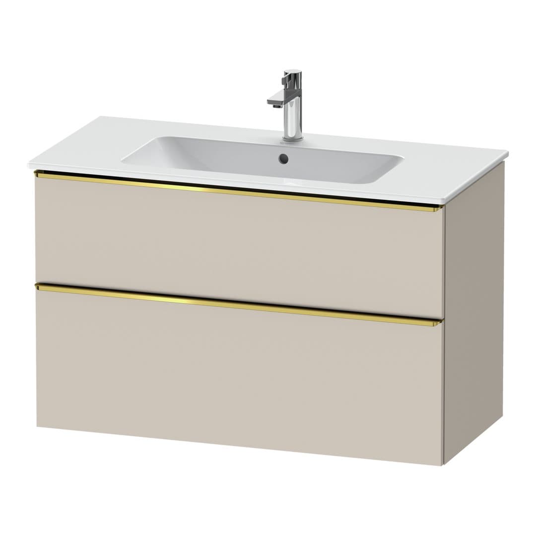 Duravit D-Neo – Έπιπλο Νιπτήρα – 1010 mm, 2 συρτάρια, νιπτήρας κέντρο, Gold Polished – Taupe Matt, Decor (DE4363034910000)