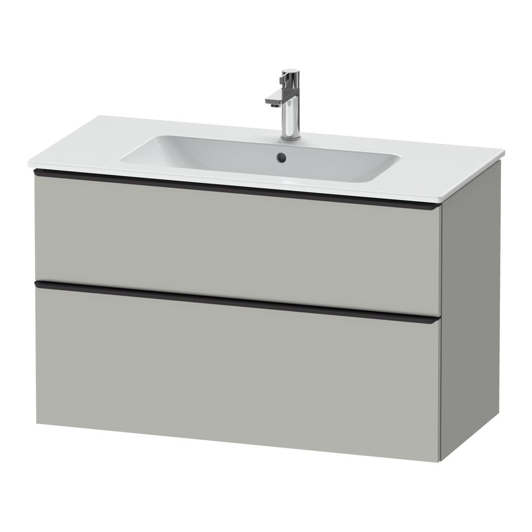Duravit D-Neo – Έπιπλο Νιπτήρα – 1010 mm, 2 συρτάρια, νιπτήρας κέντρο, Diamond black Matt – Concrete grey Matt, Decor (DE43630BD070000)