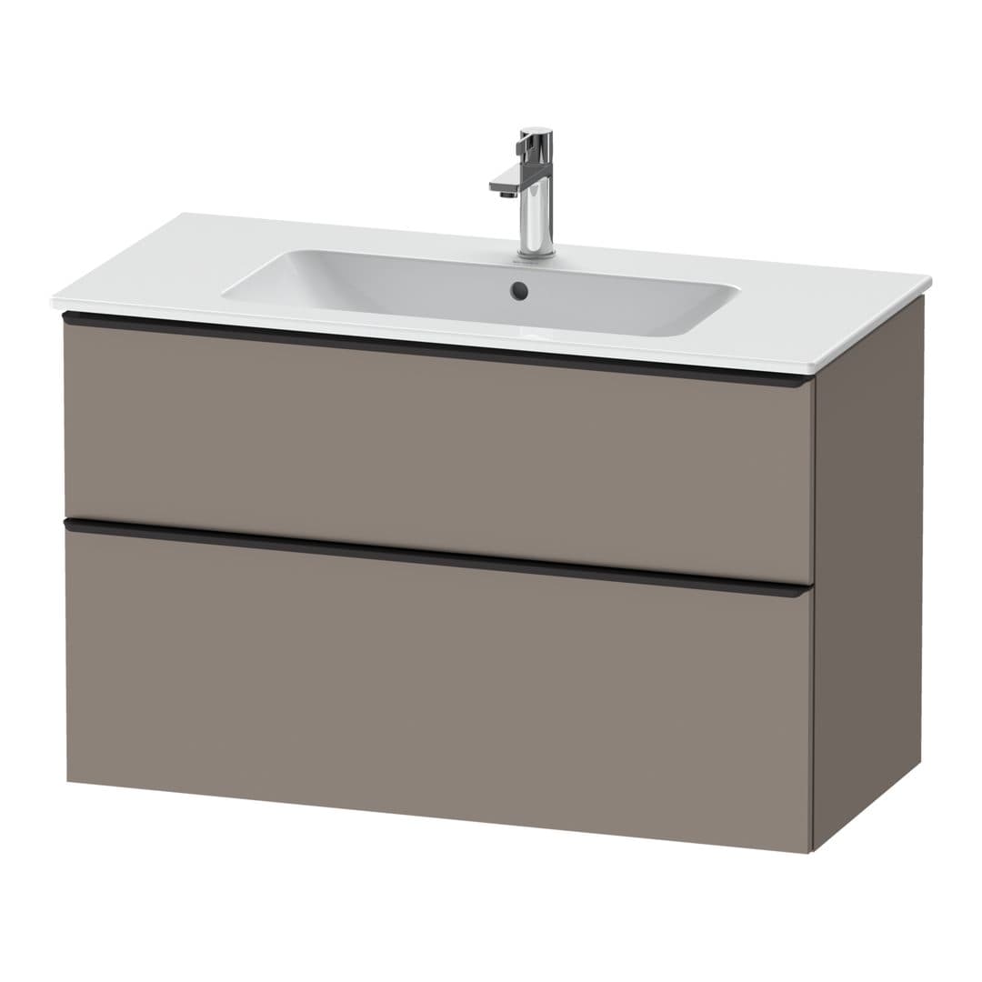 Duravit D-Neo – Έπιπλο Νιπτήρα – 1010 mm, 2 συρτάρια, νιπτήρας κέντρο, Diamond black Matt – Basalte Matt, Decor (DE43630BD430000)