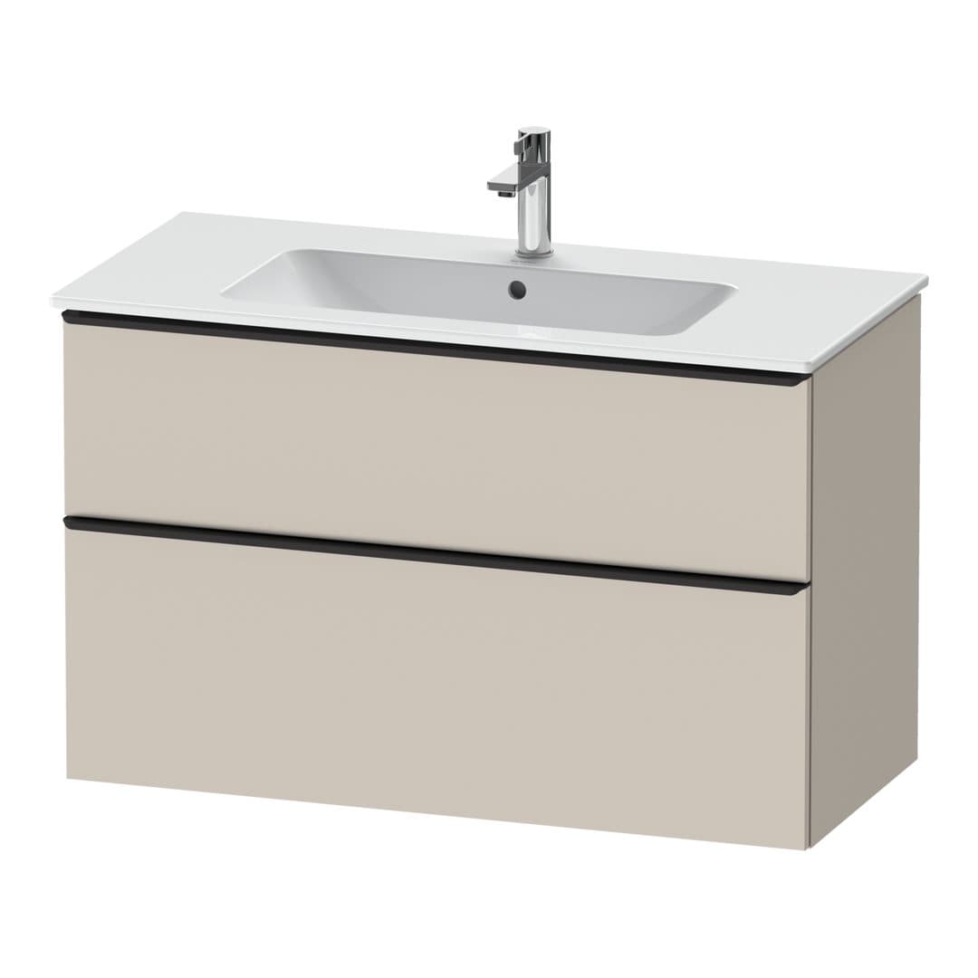 Duravit D-Neo – Έπιπλο Νιπτήρα – 1010 mm, 2 συρτάρια, νιπτήρας κέντρο, Diamond black Matt – Taupe Matt, Decor (DE43630BD910000)