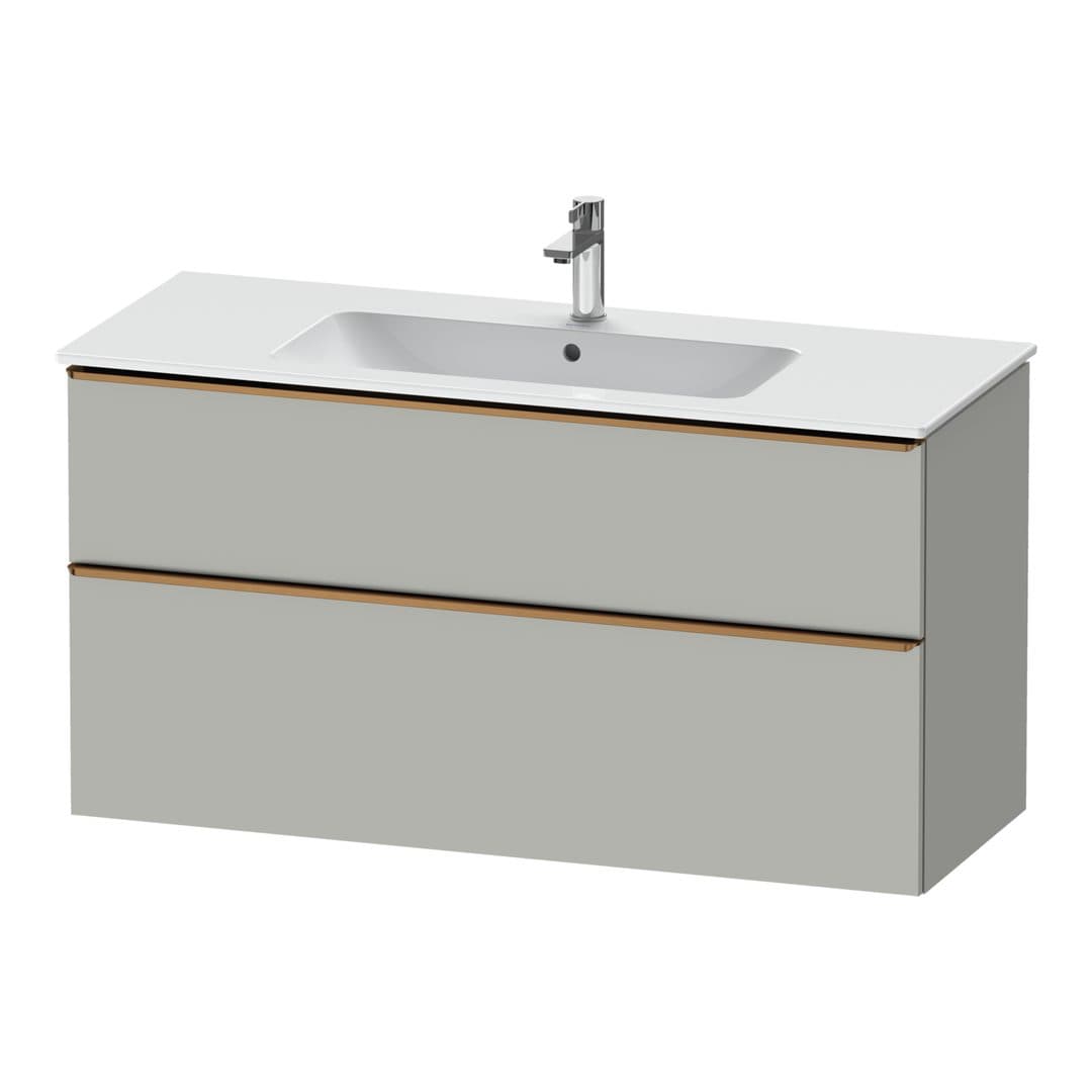 Duravit D-Neo – Έπιπλο Νιπτήρα – 1210 mm, 2 συρτάρια, νιπτήρας κέντρο, Bronze Brushed – Concrete grey Matt, Decor (DE4364004070000)