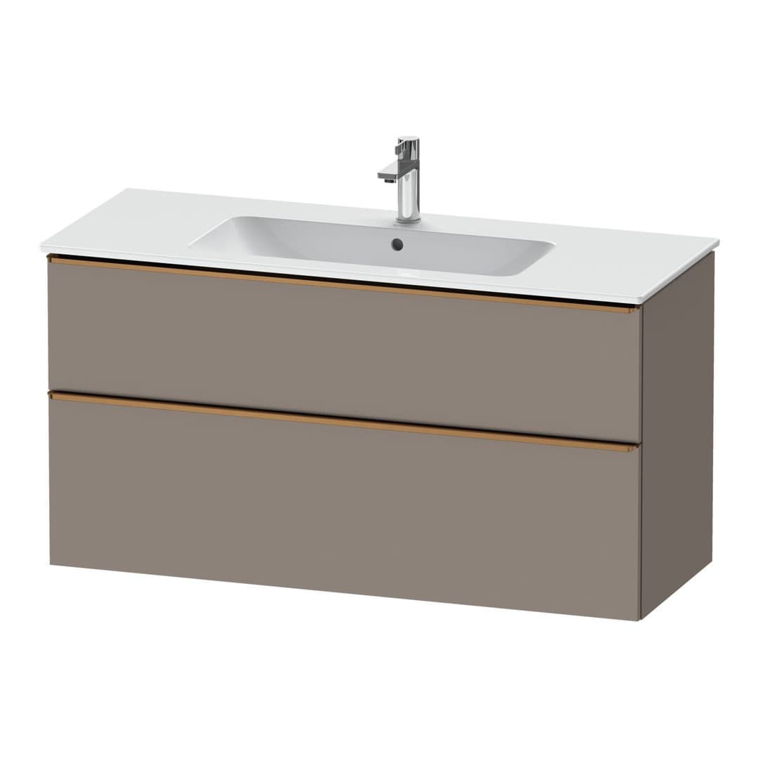 Duravit D-Neo – Έπιπλο Νιπτήρα – 1210 mm, 2 συρτάρια, νιπτήρας κέντρο, Bronze Brushed – Basalte Matt, Decor (DE4364004430000)