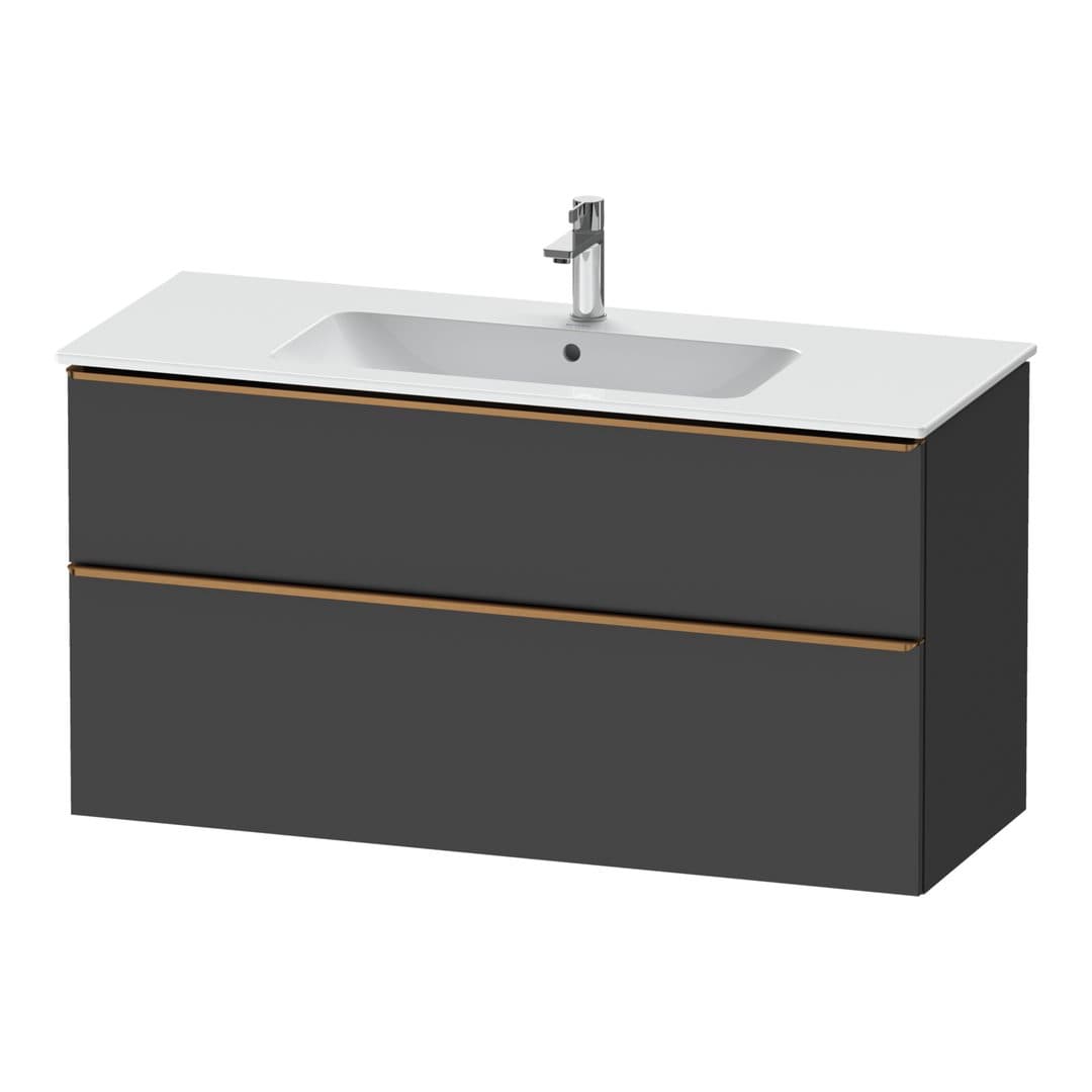 Duravit D-Neo – Έπιπλο Νιπτήρα – 1210 mm, 2 συρτάρια, νιπτήρας κέντρο, Bronze Brushed – Graphite Matt, Decor (DE4364004490000)
