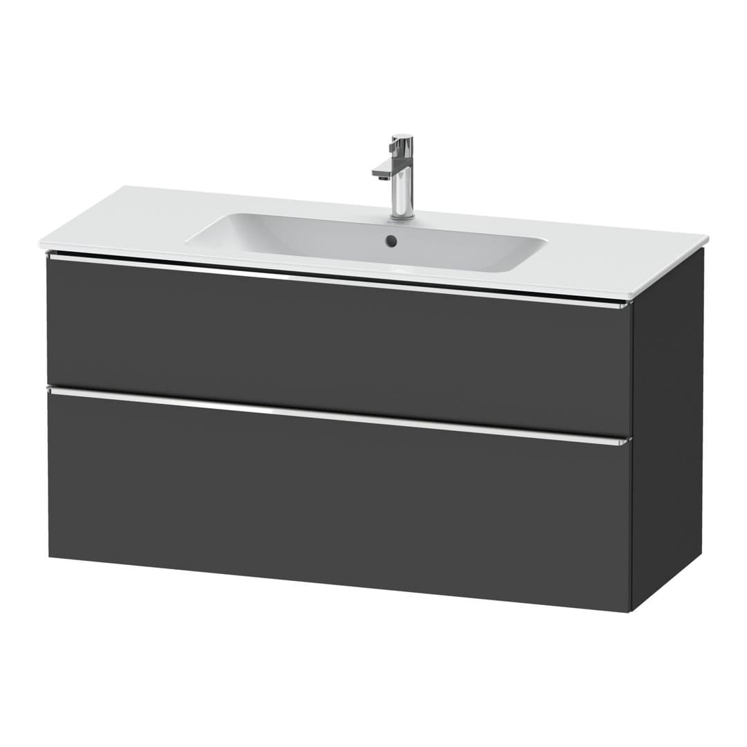 Duravit D-Neo – Έπιπλο Νιπτήρα – 1210 mm, 2 συρτάρια, νιπτήρας κέντρο, Chrome High Gloss – Graphite Matt, Decor (DE4364010490000)