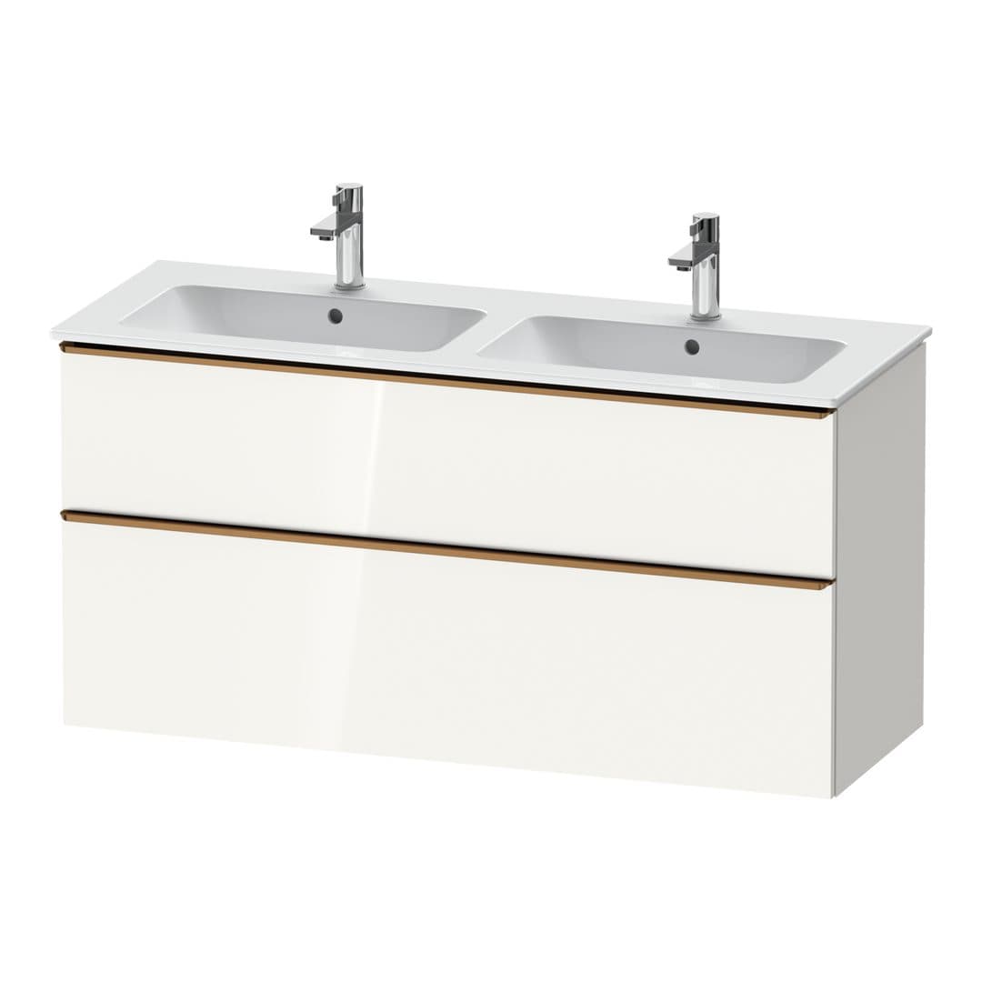 Duravit D-Neo – Έπιπλο Νιπτήρα – 1280 mm, 2 συρτάρια, Bronze Brushed – White High Gloss, Decor (DE4365004220000)