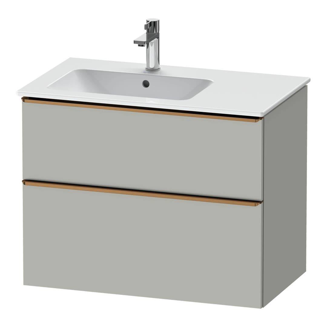 Duravit D-Neo – Έπιπλο Νιπτήρα – 810 mm, 2 συρτάρια, νιπτήρας αριστερά, Bronze Brushed – Concrete grey Matt, Decor (DE4366004070000)