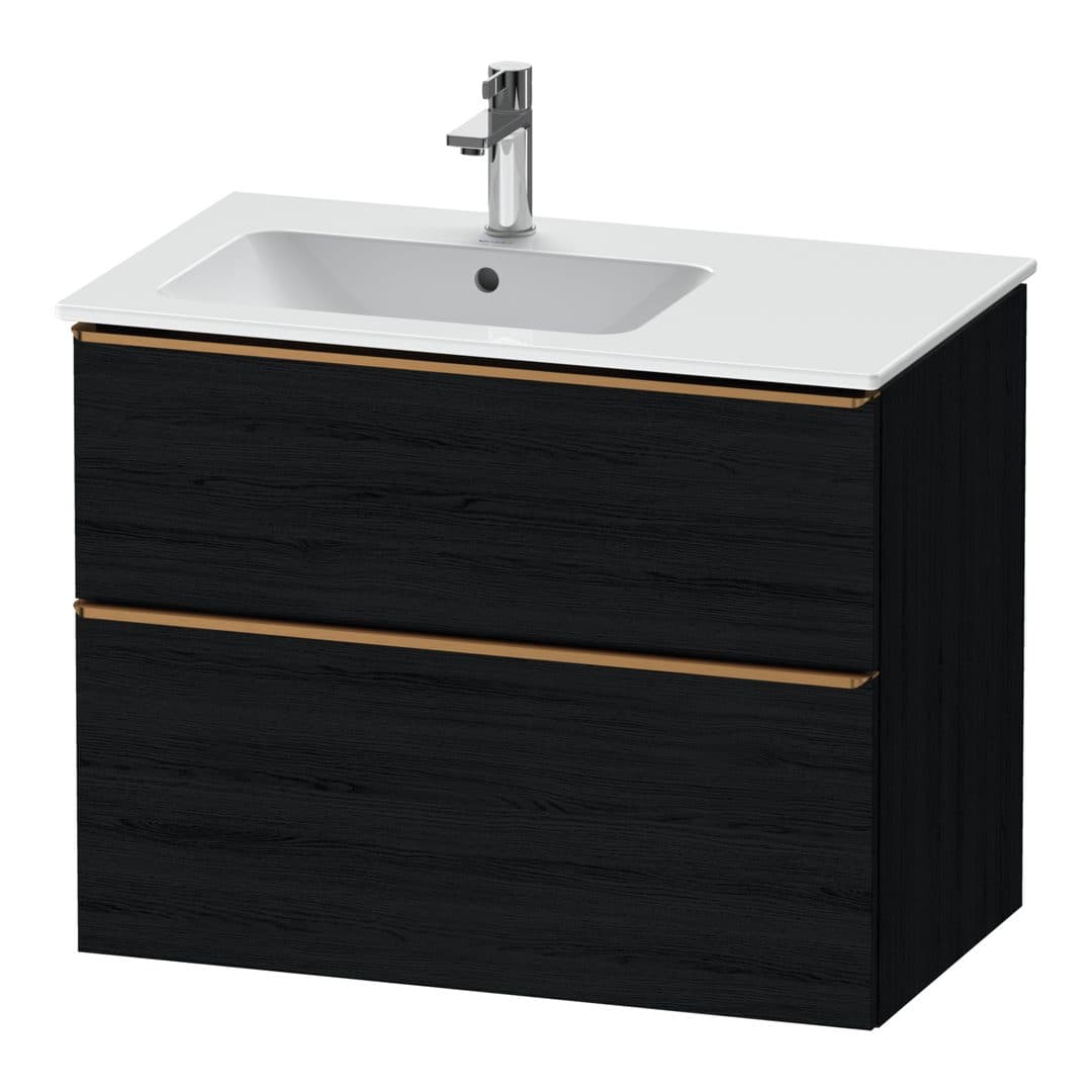 Duravit D-Neo – Έπιπλο Νιπτήρα – 810 mm, 2 συρτάρια, νιπτήρας αριστερά, Bronze Brushed – Black oak Matt, Decor (DE4366004160000)