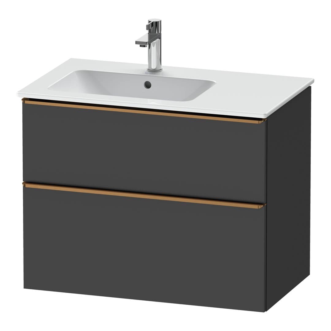 Duravit D-Neo – Έπιπλο Νιπτήρα – 810 mm, 2 συρτάρια, νιπτήρας αριστερά, Bronze Brushed – Graphite Matt, Decor (DE4366004490000)