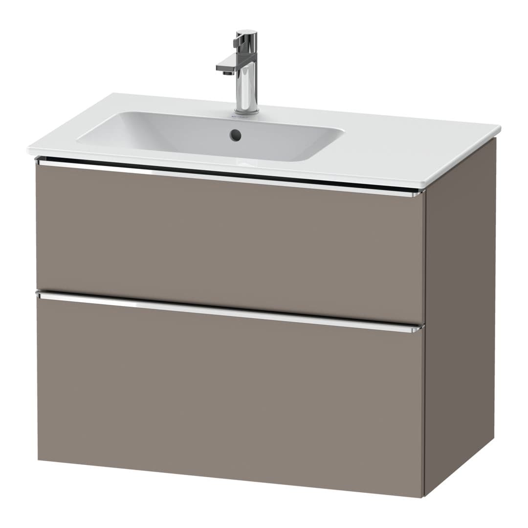 Duravit D-Neo – Έπιπλο Νιπτήρα – 810 mm, 2 συρτάρια, νιπτήρας αριστερά, Chrome High Gloss – Basalte Matt, Decor (DE4366010430000)