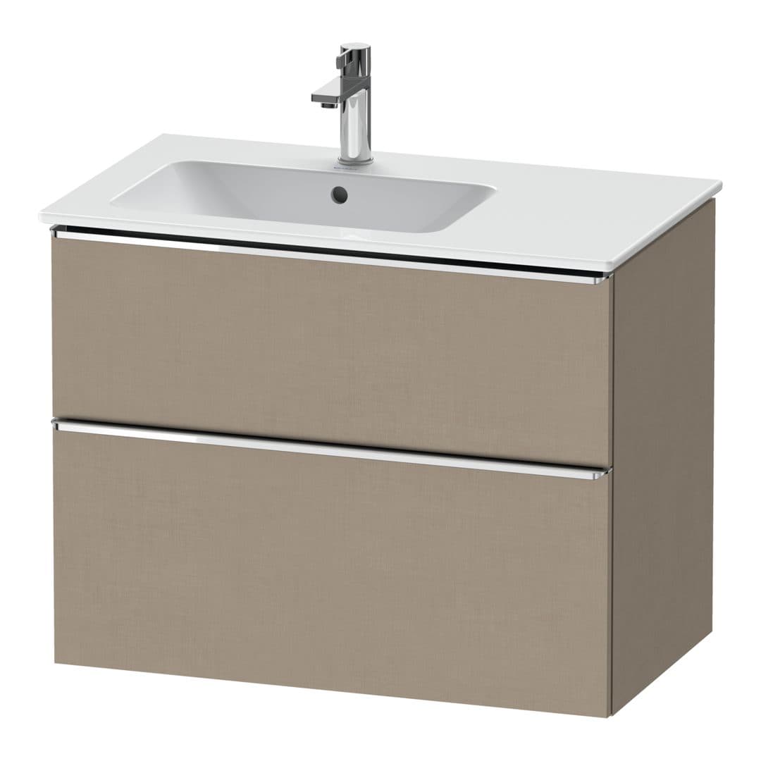 Duravit D-Neo – Έπιπλο Νιπτήρα – 810 mm, 2 συρτάρια, νιπτήρας αριστερά, Chrome High Gloss – Linen Matt, Decor (DE4366010750000)