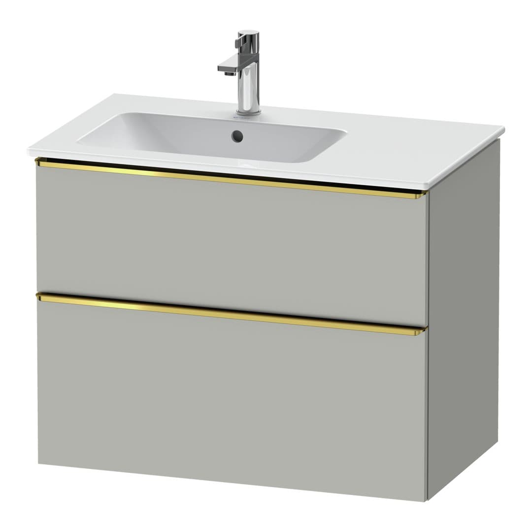 Duravit D-Neo – Έπιπλο Νιπτήρα – 810 mm, 2 συρτάρια, νιπτήρας αριστερά, Gold Polished – Concrete grey Matt, Decor (DE4366034070000)