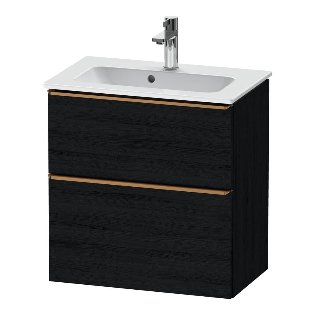 Duravit D-Neo – Έπιπλο Νιπτήρα – 610 mm, 2 συρτάρια, νιπτήρας κέντρο, Compact, Bronze Brushed – Black oak Matt, Decor (DE4368004160000)