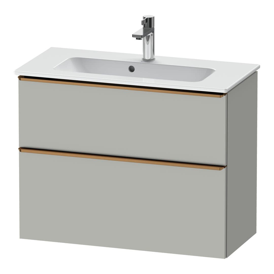 Duravit D-Neo – Έπιπλο Νιπτήρα – 810 mm, 2 συρτάρια, νιπτήρας κέντρο, Compact, Bronze Brushed – Concrete grey Matt, Decor (DE4369004070000)