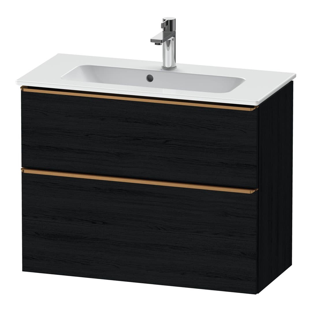 Duravit D-Neo – Έπιπλο Νιπτήρα – 810 mm, 2 συρτάρια, νιπτήρας κέντρο, Compact, Bronze Brushed – Black oak Matt, Decor (DE4369004160000)
