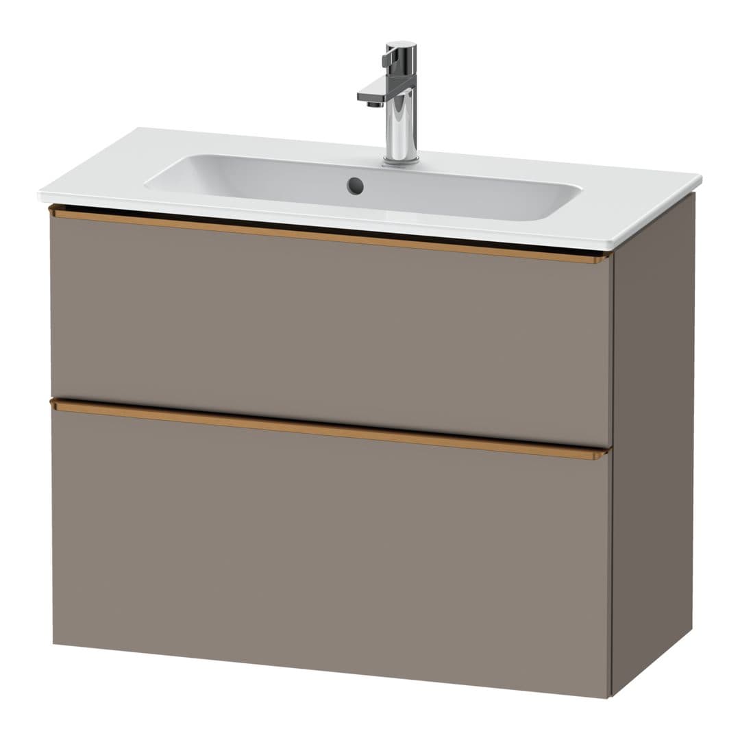 Duravit D-Neo – Έπιπλο Νιπτήρα – 810 mm, 2 συρτάρια, νιπτήρας κέντρο, Compact, Bronze Brushed – Basalte Matt, Decor (DE4369004430000)