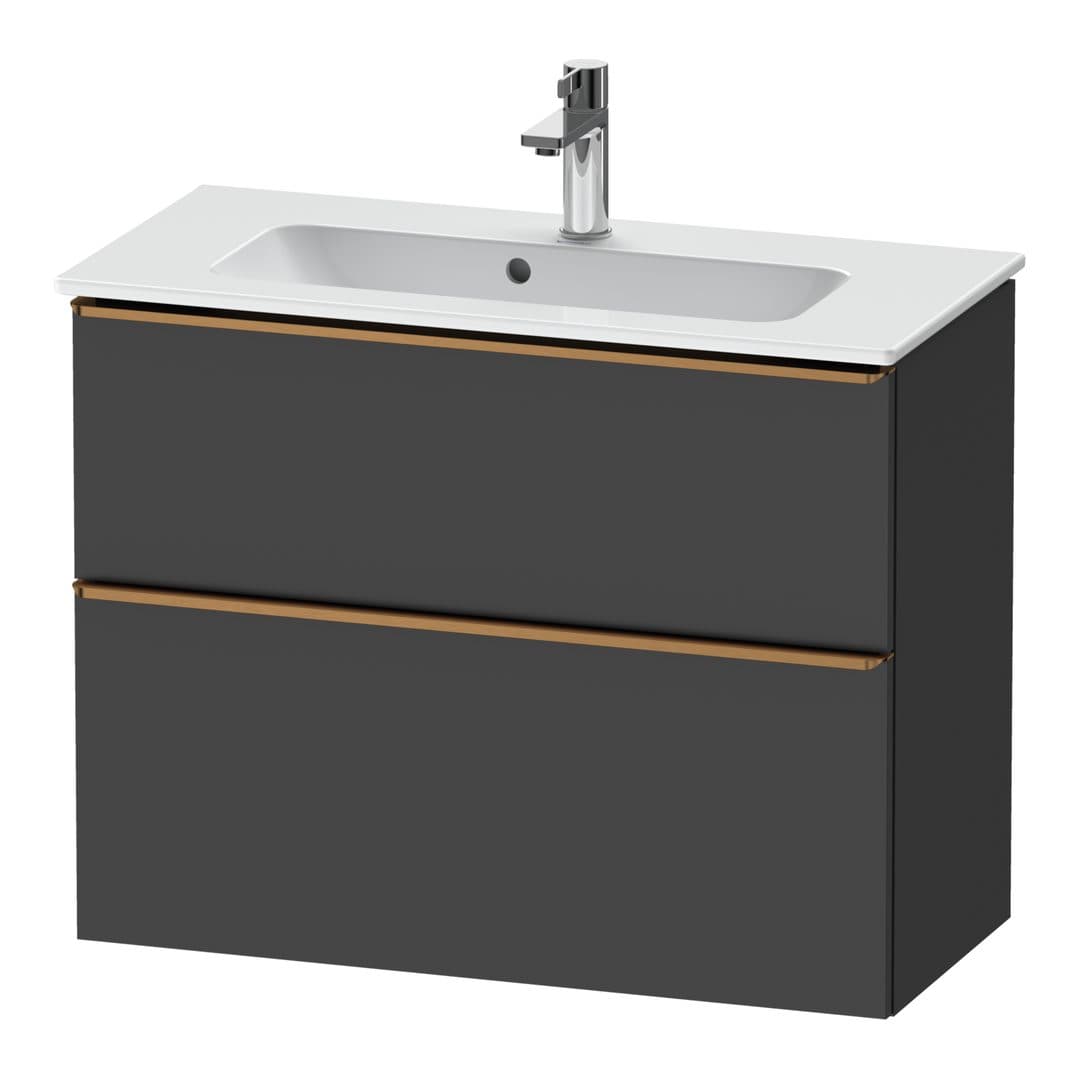 Duravit D-Neo – Έπιπλο Νιπτήρα – 810 mm, 2 συρτάρια, νιπτήρας κέντρο, Compact, Bronze Brushed – Graphite Matt, Decor (DE4369004490000)