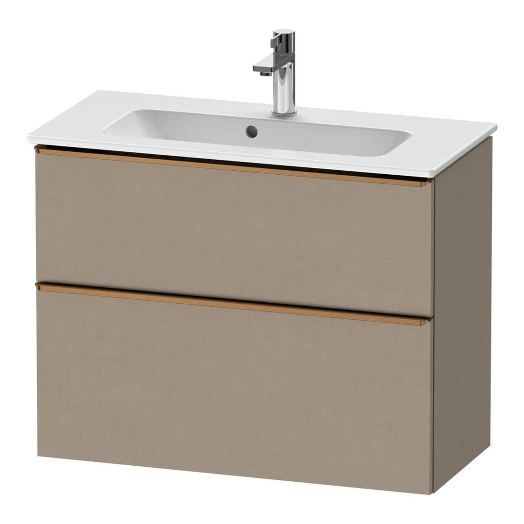 Duravit D-Neo – Έπιπλο Νιπτήρα – 810 mm, 2 συρτάρια, νιπτήρας κέντρο, Compact, Bronze Brushed – Linen Matt, Decor (DE4369004750000)