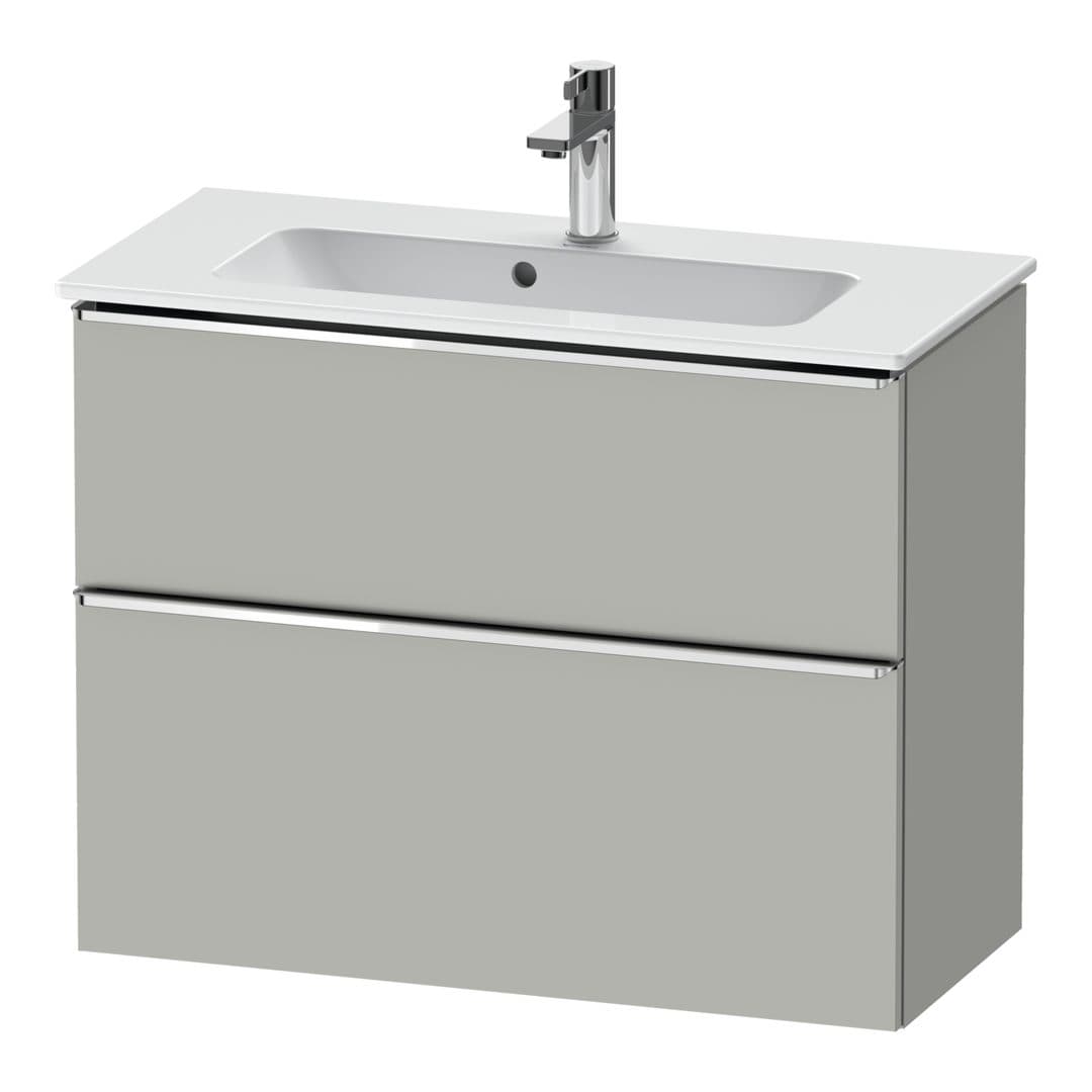 Duravit D-Neo – Έπιπλο Νιπτήρα – 810 mm, 2 συρτάρια, νιπτήρας κέντρο, Compact, Chrome High Gloss – Concrete grey Matt, Decor (DE4369010070000)