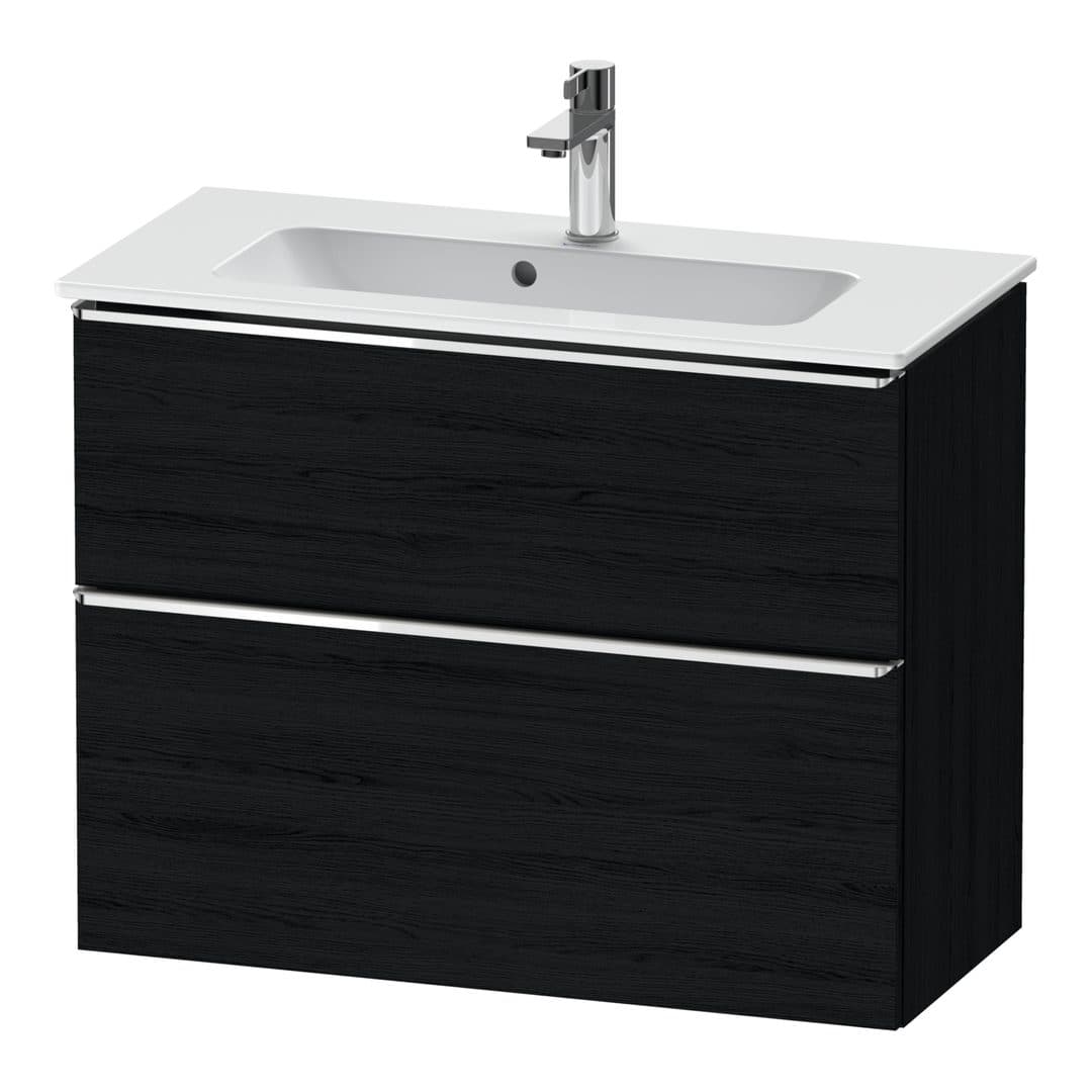 Duravit D-Neo – Έπιπλο Νιπτήρα – 810 mm, 2 συρτάρια, νιπτήρας κέντρο, Compact, Chrome High Gloss – Black oak Matt, Decor (DE4369010160000)