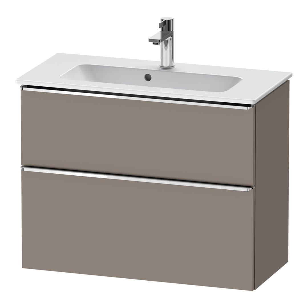 Duravit D-Neo – Έπιπλο Νιπτήρα – 810 mm, 2 συρτάρια, νιπτήρας κέντρο, Compact, Chrome High Gloss – Basalte Matt, Decor (DE4369010430000)