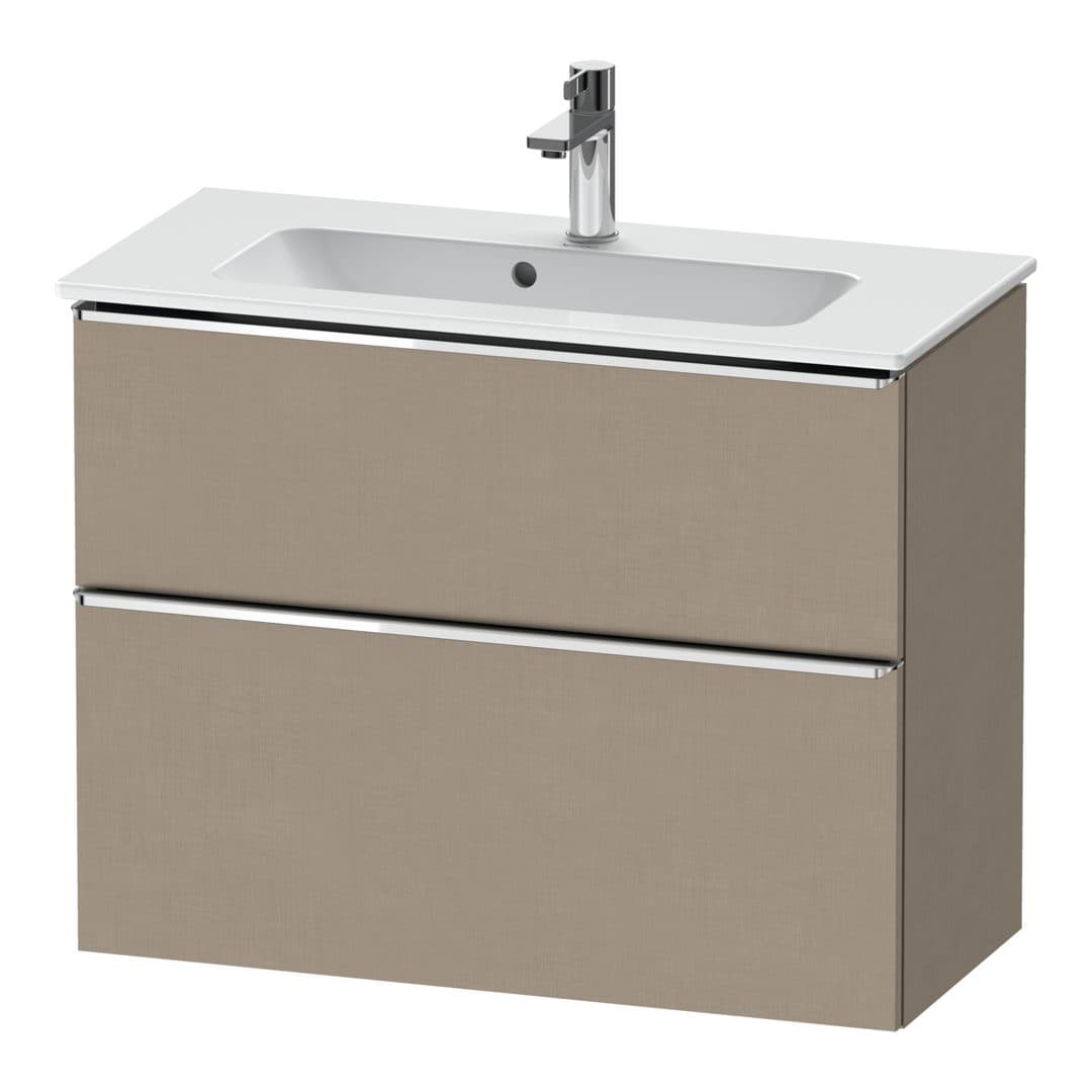Duravit D-Neo – Έπιπλο Νιπτήρα – 810 mm, 2 συρτάρια, νιπτήρας κέντρο, Compact, Chrome High Gloss – Linen Matt, Decor (DE4369010750000)