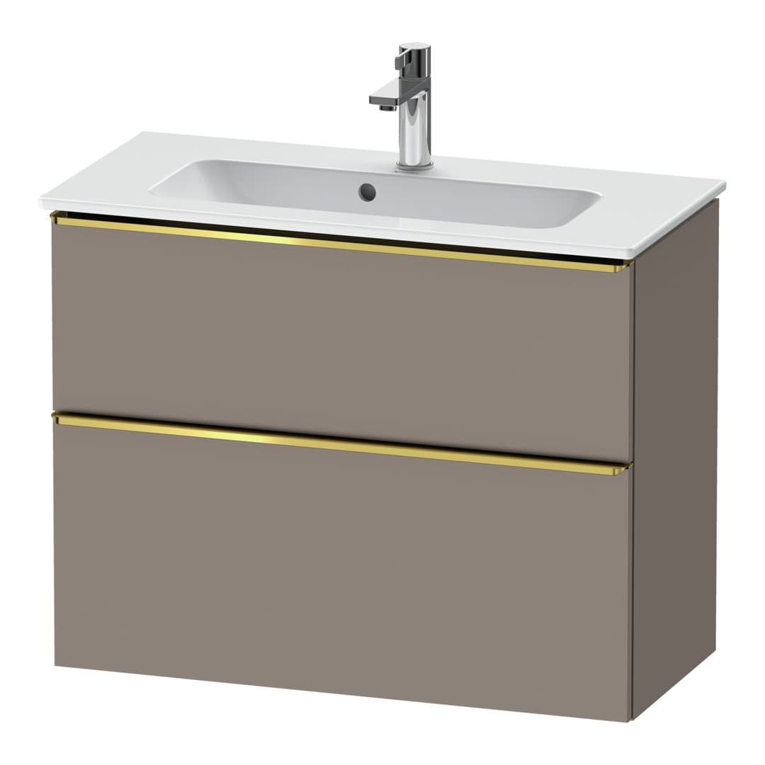 Duravit D-Neo – Έπιπλο Νιπτήρα – 810 mm, 2 συρτάρια, νιπτήρας κέντρο, Compact, Gold Polished – Basalte Matt, Decor (DE4369034430000)