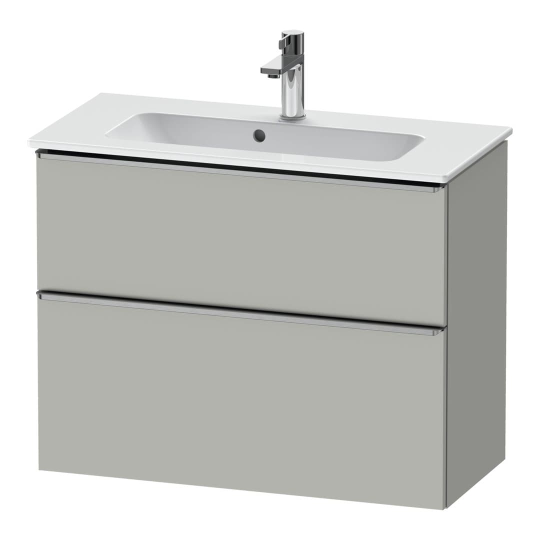 Duravit D-Neo – Έπιπλο Νιπτήρα – 810 mm, 2 συρτάρια, νιπτήρας κέντρο, Compact, Stainless steel Brushed – Concrete grey Matt, Decor (DE4369070070000)