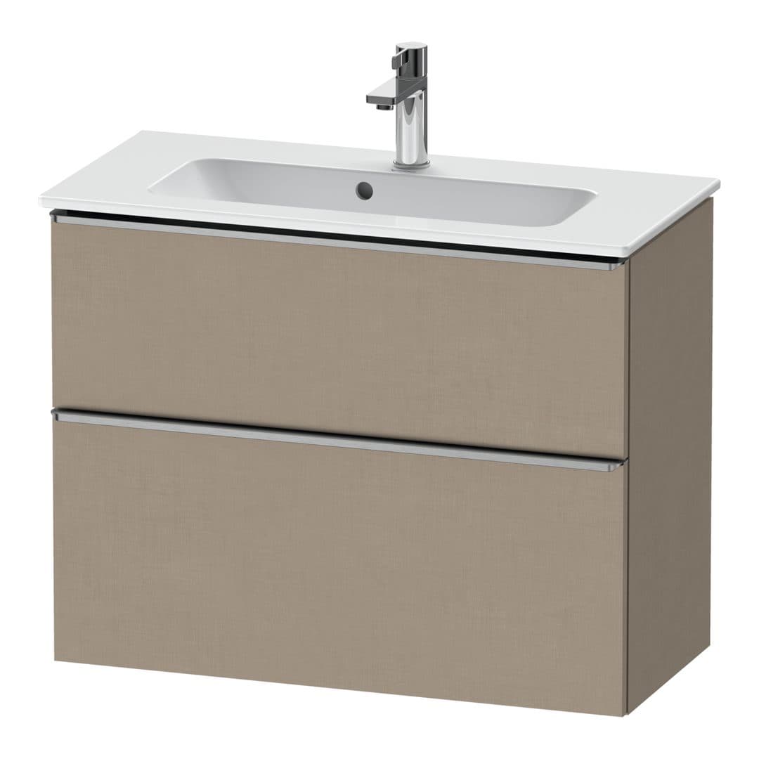 Duravit D-Neo – Έπιπλο Νιπτήρα – 810 mm, 2 συρτάρια, νιπτήρας κέντρο, Compact, Stainless steel Brushed – Linen Matt, Decor (DE4369070750000)