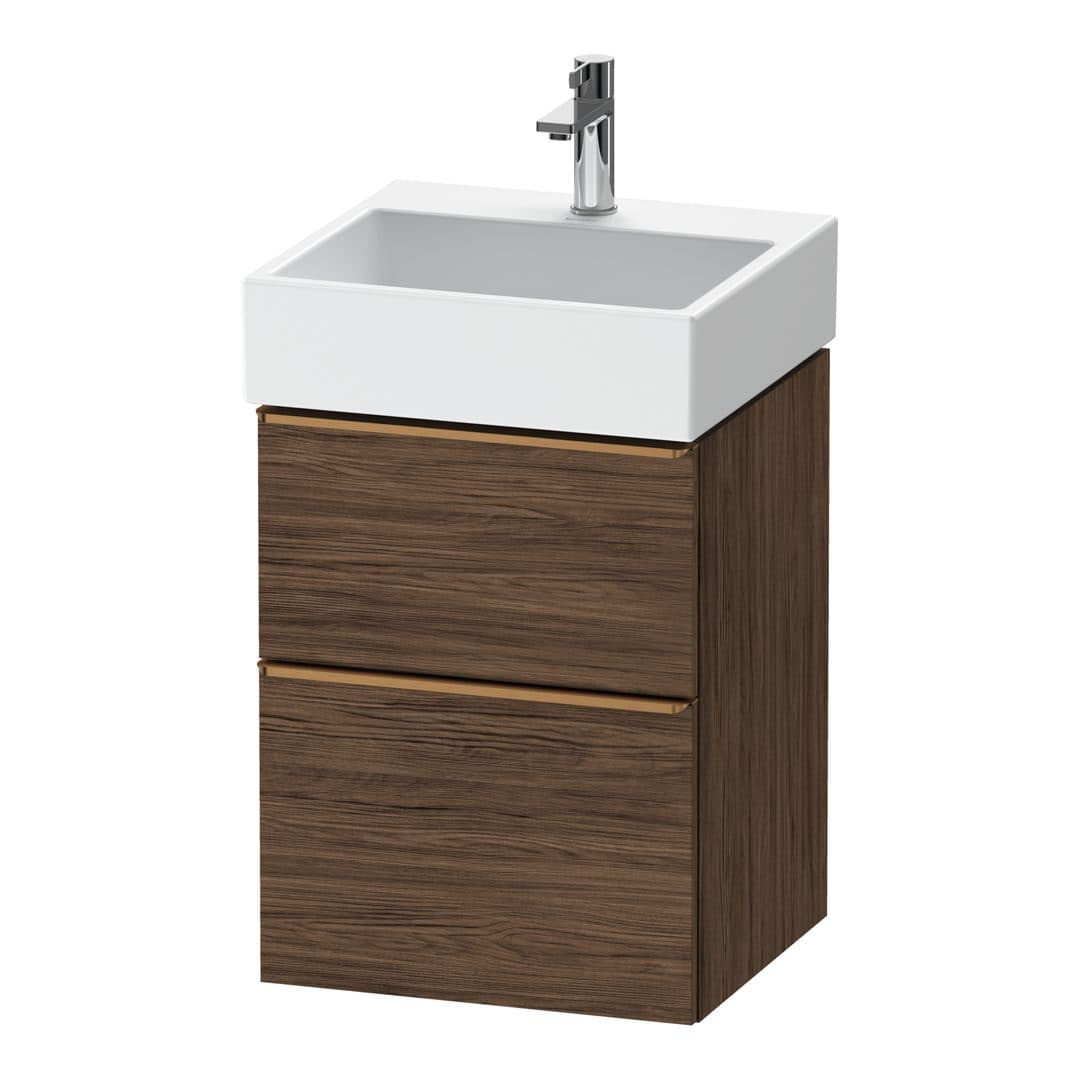 Duravit D-Neo – Έπιπλο Νιπτήρα – 484 mm, 2 συρτάρια, νιπτήρας κέντρο, 484 x 442 x 625 mm, Bronze Brushed – Walnut dark Matt, Decor (DE4370004210000)