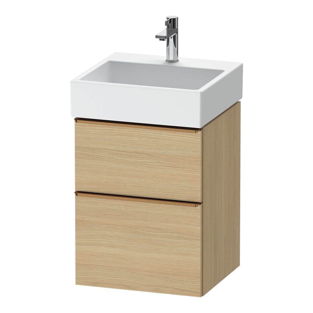 Duravit D-Neo – Έπιπλο Νιπτήρα – 484 mm, 2 συρτάρια, νιπτήρας κέντρο, 484 x 442 x 625 mm, Bronze Brushed – Natural oak, Decor (DE4370004300000)