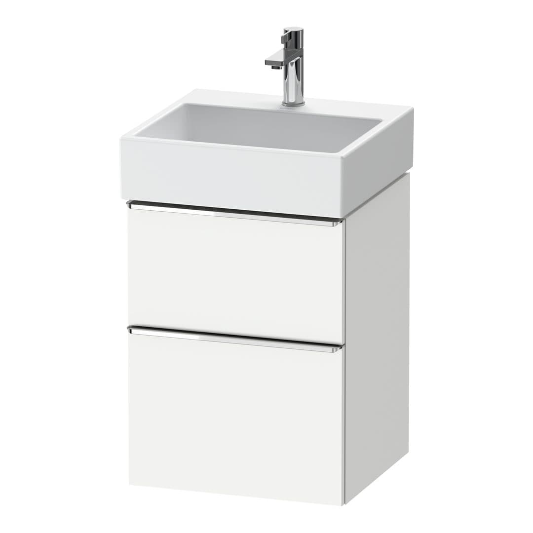 Duravit D-Neo – Έπιπλο Νιπτήρα – 484 mm, 2 συρτάρια, νιπτήρας κέντρο, 484 x 442 x 625 mm, Chrome High Gloss – White Matt, Decor (DE4370010180000)