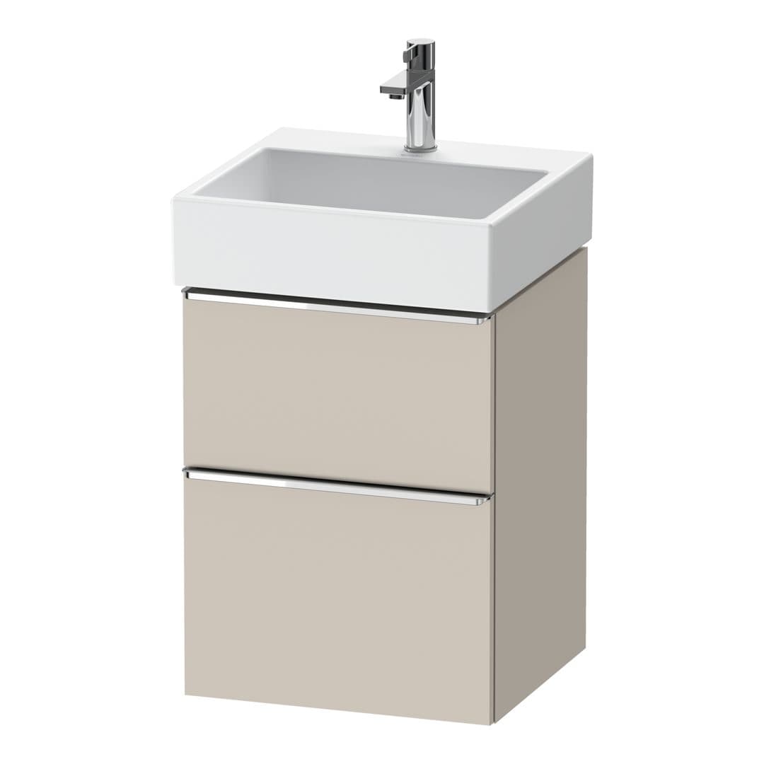 Duravit D-Neo – Έπιπλο Νιπτήρα – 484 mm, 2 συρτάρια, νιπτήρας κέντρο, 484 x 442 x 625 mm, Chrome High Gloss – Taupe Matt, Decor (DE4370010910000)