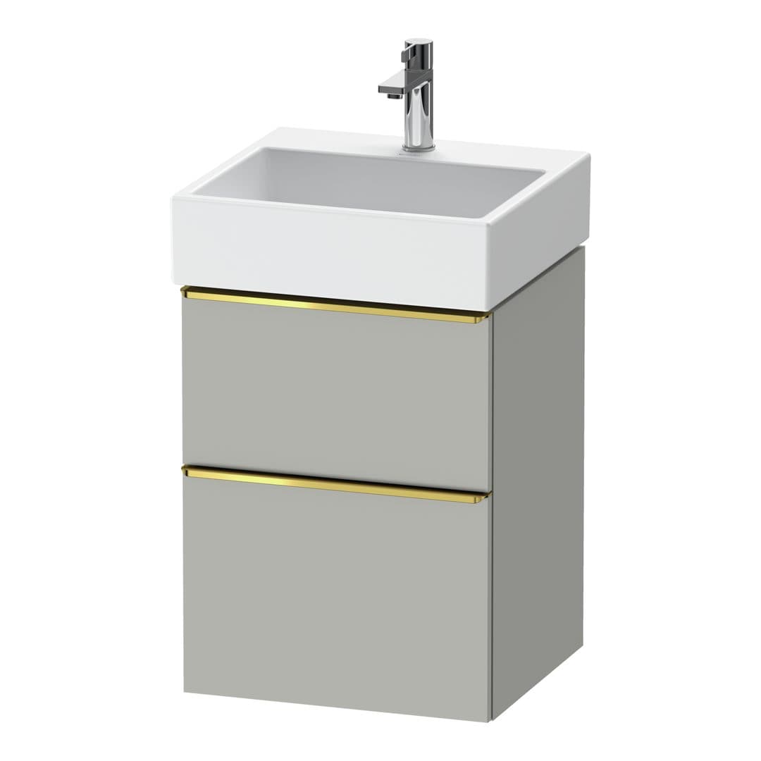 Duravit D-Neo – Έπιπλο Νιπτήρα – 484 mm, 2 συρτάρια, νιπτήρας κέντρο, 484 x 442 x 625 mm, Gold Polished – Concrete grey Matt, Decor (DE4370034070000)