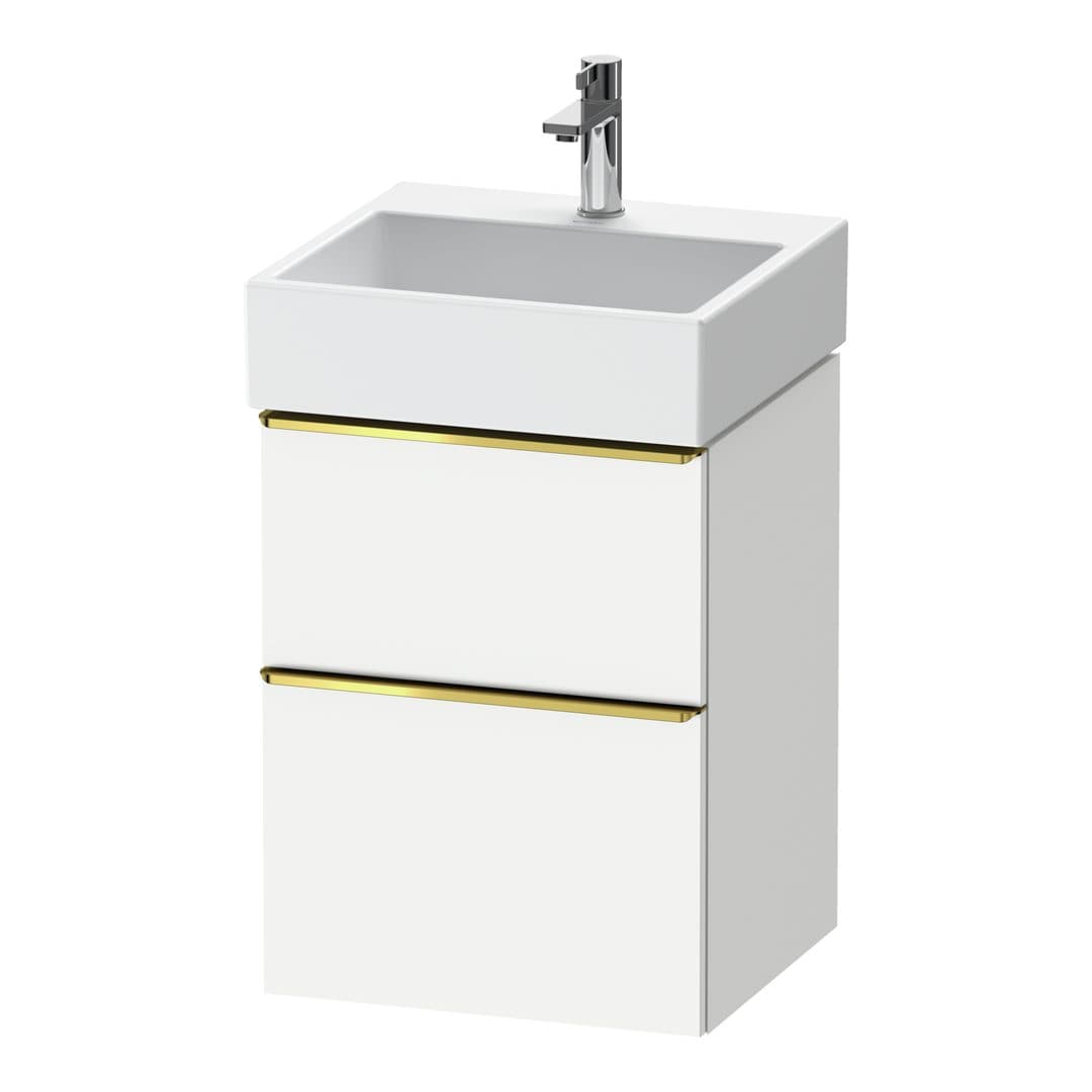 Duravit D-Neo – Έπιπλο Νιπτήρα – 484 mm, 2 συρτάρια, νιπτήρας κέντρο, 484 x 442 x 625 mm, Gold Polished – White Matt, Decor (DE4370034180000)