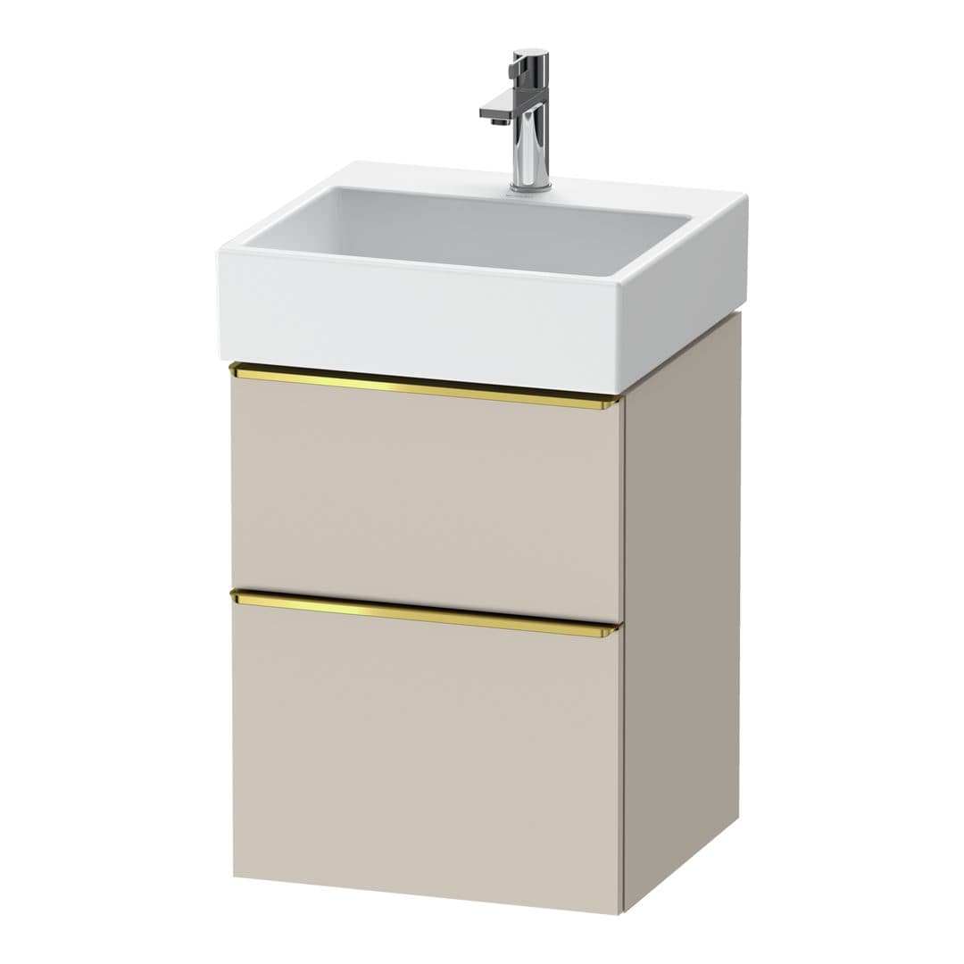 Duravit D-Neo – Έπιπλο Νιπτήρα – 484 mm, 2 συρτάρια, νιπτήρας κέντρο, 484 x 442 x 625 mm, Gold Polished – Taupe Matt, Decor (DE4370034910000)