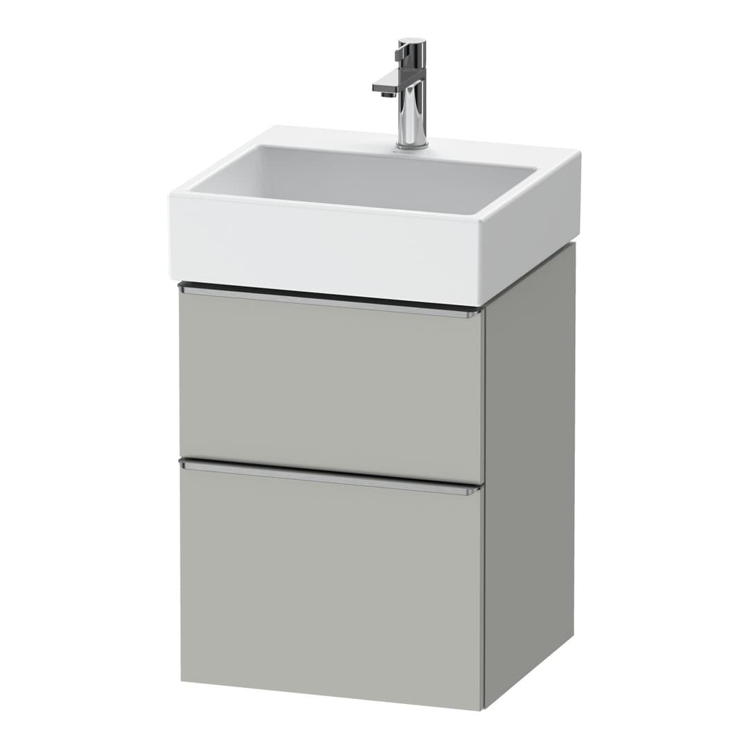 Duravit D-Neo – Έπιπλο Νιπτήρα – 484 mm, 2 συρτάρια, νιπτήρας κέντρο, 484 x 442 x 625 mm, Stainless steel Brushed – Concrete grey Matt, Decor (DE4370070070000)