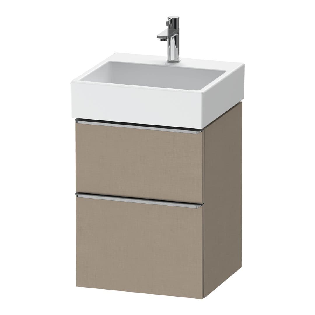Duravit D-Neo – Έπιπλο Νιπτήρα – 484 mm, 2 συρτάρια, νιπτήρας κέντρο, 484 x 442 x 625 mm, Stainless steel Brushed – Linen Matt, Decor (DE4370070750000)