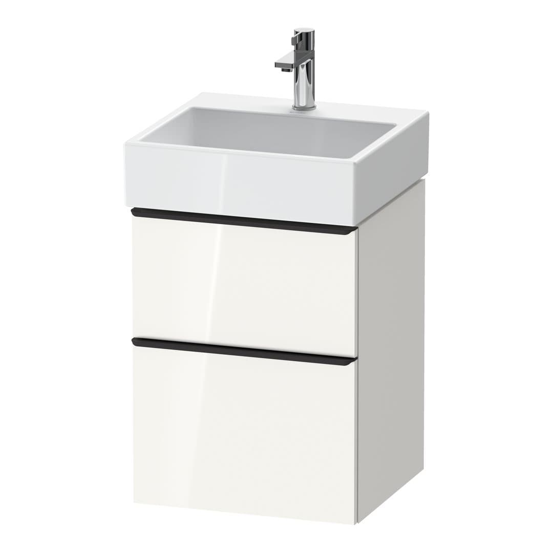 Duravit D-Neo – Έπιπλο Νιπτήρα – 484 mm, 2 συρτάρια, νιπτήρας κέντρο, 484 x 442 x 625 mm, Diamond black Matt – White High Gloss, Decor (DE43700BD220000)