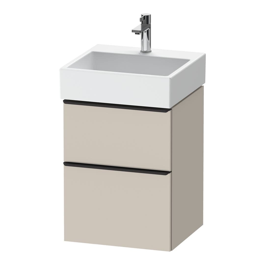 Duravit D-Neo – Έπιπλο Νιπτήρα – 484 mm, 2 συρτάρια, νιπτήρας κέντρο, 484 x 442 x 625 mm, Diamond black Matt – Taupe Matt, Decor (DE43700BD910000)